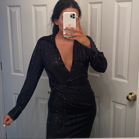 ZARA SEQUIN Black Dress - Picture 12 of 13